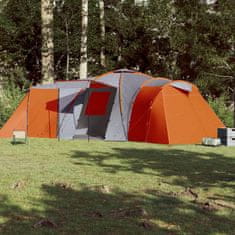 Greatstore 185T Taffeta 12-személyes szürke-narancs sátor 840x720x200 cm