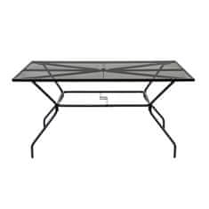 Leziter JYL-22092 Melfi fém mesh kerti asztal 150x90x75 cm matt fekete