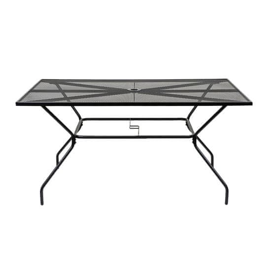 Leziter JYL-22092 Melfi fém mesh kerti asztal 150x90x75 cm matt fekete