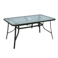 Leziter XY-ST1590 Canillo fémvázas üveg kerti asztal fekete