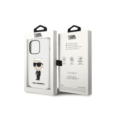 Karl Lagerfeld Liquid Ikonik NFT Apple iPhone 14 Pro Szilikon Tok - Fehér/Mintás (KLHCP14LSNIKBCH)