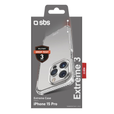 SBS Extreme 3 Apple iPhone 15 Pro Tok - Átlátszó (TEUNBKEX3IP1561P)