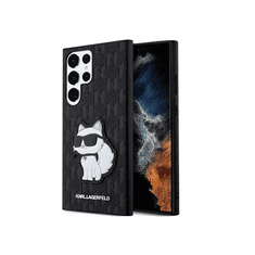 Karl Lagerfeld Saffiano Monogram Samsung Galaxy S23 Ultra Tok - Fekete/Mintás (KLHCS23LSAKLHCPK)