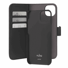 Puro Eco-Leder Wallet Apple iPhone 15 Plus Flip Tok - Fekete (PUIPC1567BOOKC3BLK)