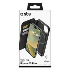 SBS Book Wallet Apple iPhone 15 Plus/14 Plus Magsafe Flip Tok - Fekete (TEBKMAGSFIP1567K)