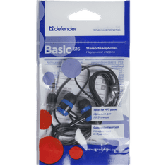Defender 63616 Basic 616 In-ear fülhallgató Fekete-kék (63616)