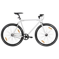 Vidaxl fehér és fekete örökhajtós kerékpár 700c 55 cm 92262