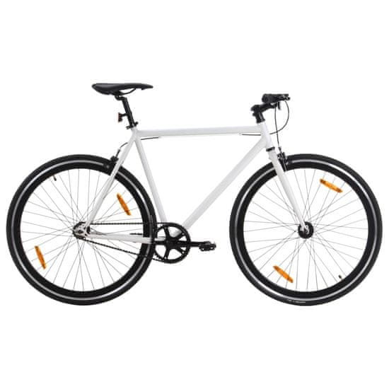 Greatstore fehér és fekete örökhajtós kerékpár 700c 55 cm