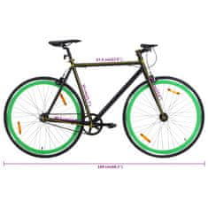 Greatstore fekete és zöld örökhajtós kerékpár 700c 55 cm