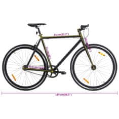 Vidaxl fekete fix áttételes kerékpár 700c 51 cm 92249