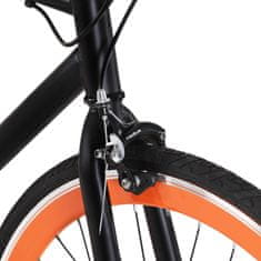 Vidaxl fekete és narancssárga örökhajtós kerékpár 700c 55 cm 92253