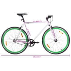 Greatstore fehér és zöld örökhajtós kerékpár 700c 55 cm