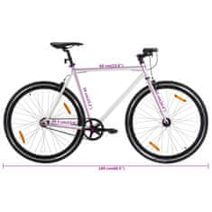 Greatstore fehér és fekete örökhajtós kerékpár 700c 59 cm