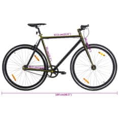 Vidaxl fekete örökhajtós kerékpár 700c 55 cm 92250