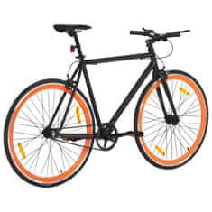 Greatstore fekete és narancssárga örökhajtós kerékpár 700c 55 cm