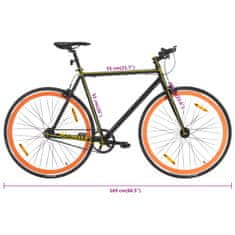 Greatstore fekete és narancssárga fix áttételes kerékpár 700c 51 cm