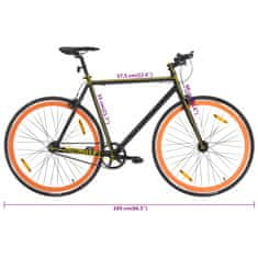Vidaxl fekete és narancssárga örökhajtós kerékpár 700c 55 cm 92253