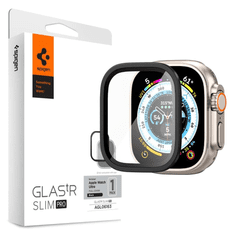 Spigen Glas.tR Slim Pro Apple Watch Ultra Kijelzővédő üveg - Fekete (49mm) (AGL06163)