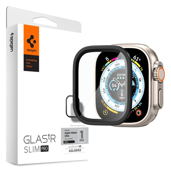 Spigen Glas.tR Slim Pro Apple Watch Ultra Kijelzővédő üveg - Fekete (49mm) (AGL06163)