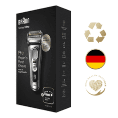 Braun Series 9 Pro 81747588 férfi borotva Szitaborítású vágófejes borotva Vágó Ezüst