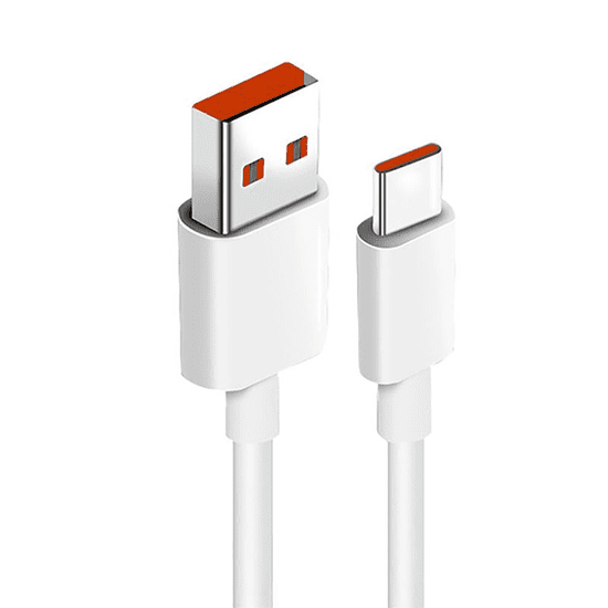 Xiaomi Turbo Charge 6A USB-A apa - USB-C apa 2.0 Adat és töltőkábel - Fehér (1m) (XIA6AWH)