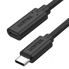 Unitek C14086BK USB-C apa - USB-C anya 3.2 Gen 2 Hosszabbító kábel - Fekete (0.5m) (C14086BK)