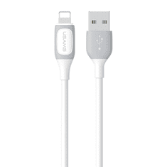 USAMS Jelly Series USB-A apa - Lightning apa 2.0 Adat és töltőkábel - Fehér (1m) (SJ595USB02)