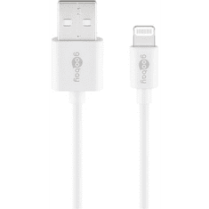 Goobay 72907 Lightning USB-A apa - Lightning apa 2.0 Adat és töltőkábel - Fehér (72907)