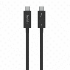 Belkin Thunderbolt 4 USB-C apa - USB-C apa Adat és töltőkábel - Fekete (0,8m) (INZ002BT2MBK)
