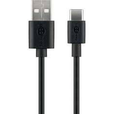 Goobay 59118 USB-A apa - USB-C apa 2.0 Adat és töltőkábel - Fekete (0.5m) (59118)