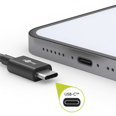 Goobay 59122 USB-A apa - USB-C apa 2.0 Adat és töltő kábel - Fekete (2m) (59122)