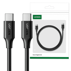 Ugreen 15177 USB-C apa - USB-C apa 2.0 Adat és töltőkábel - Fekete (1.5m) (15177)