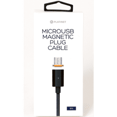 Omega Platinet PUCMPM1 USB apa - mágneses MicroUSB csatlakozóval Adat- és töltőkábel 1.2m - Fekete (PUCMPM1)