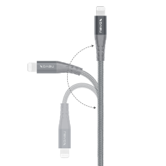 Nevox Lightning apa - USB-C apa Adat- és töltőkábel 1m - Ezüst (1885)