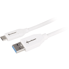 Sharkoon USB 3.1 Gen2 Type-A - Type-C Adatkábel 0.5m - Fehér (4044951021154)
