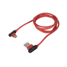 Natec NKA-1201 Extreme Media USB-A apa 90° - USB-C apa 90° Adat- és töltőkábel 1m - Piros (NKA-1201)