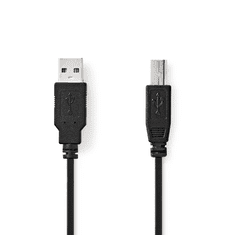 Nedis USB-A apa - USB-B apa USB kábel - Fekete (3m) (CCGL60100BK30)