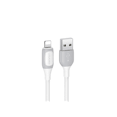 USAMS Jelly Series USB-A apa - Lightning apa 2.0 Adat és töltőkábel - Fehér (1m) (SJ595USB02)