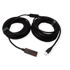 ROLINE USB 3.0 Aktív hosszabbító kábel 15m - Fekete (12.04.1071)