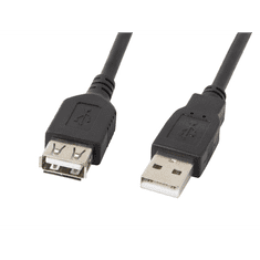 Lanberg USB 2.0 apa-anya 70cm hosszabbító kábel - Fekete (CA-USBE-10CC-0007-BK)
