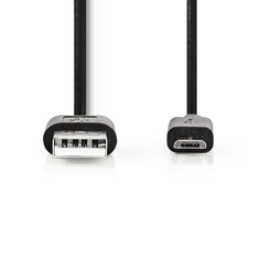 Nedis USB 2.0-A apa - MicroUSB-B apa Adat és töltő kábel 0.5m - Fekete (CCGT60500BK05)