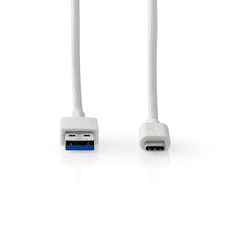 Nedis CCGW61600WT20 USB Type-A apa - USB Type-C apa 3.2 Adat és töltő kábel - Fehér (2m) (CCGW61600WT20)