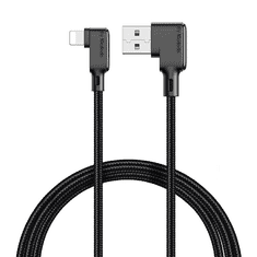 Mcdodo CA-7511 USB-A apa - Lightning apa 90° 2.0 Adat és töltő kábel - Fekete (1.8m) (CA-7511)