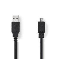Nedis USB-A apa - MicroUSB-B apa Adatkábel 5m - Fekete (CCGP60500BK50)