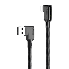Mcdodo CA-7511 USB-A apa - Lightning apa 90° 2.0 Adat és töltő kábel - Fekete (1.8m) (CA-7511)