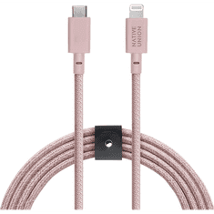 Native Union USB-C apa - Lightning apa 2.0 Adat és töltő kábel - Rózsaszín (3m) (BELT-CL-ROS-3-NP)