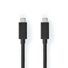 Nedis USB-C apa - USB-C apa töltő/adat kábel - Fekete (1m) (CCGB64020BK10)