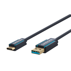 ClickTronic 45126 USB-C apa - USB-A apa 3.2 Gen1 Adat és töltő kábel 3m - Szürke (45126)