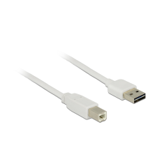 DELOCK EASY-USB 2.0-A apa > USB 2.0-B apa Adapter kábel 3m - Fehér (85154)