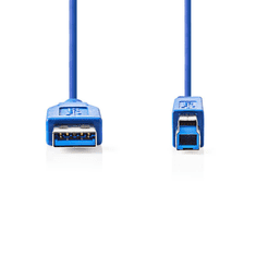 Nedis CCGP61100BU20 USB-A - USB-B (apa - apa) kábel 2m - Kék (CCGP61100BU20)